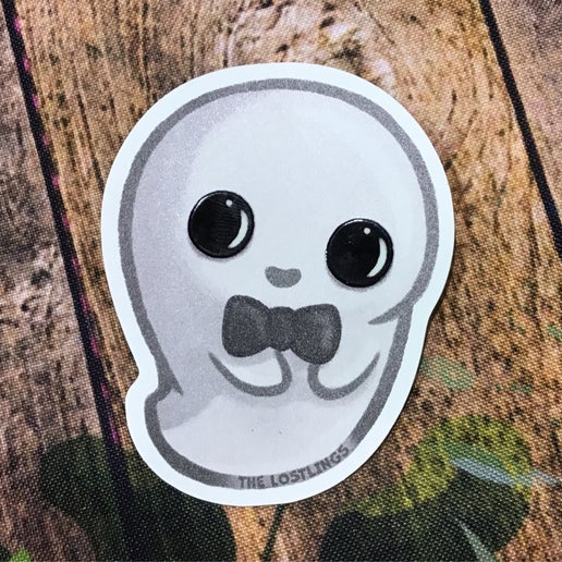 Ghost Sticker with bow tie